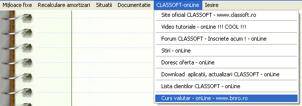 Meniul CLASSOFT-onLine